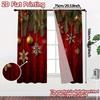 2D Flat Printing  JIT 2pcs   Curtains (Without Rod) Festive Garland Print Popular Curtains Durable Polyester Curtains Gifts