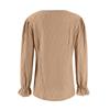 Women's Solid Color  Round Neck Trumpet Sleeve Long Sleeve Top