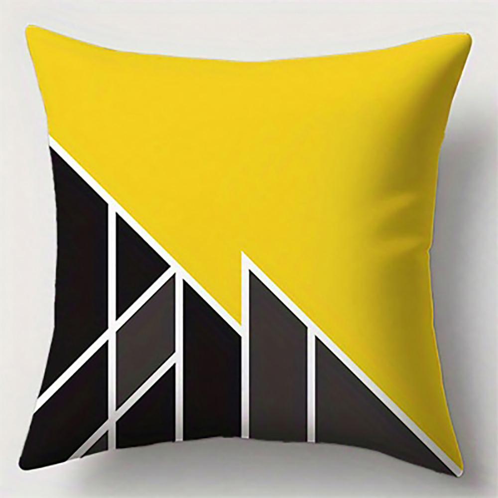 Geometric Patterns In Yellow & BlackSuitable for Sofa Car Bedroom Decorative Cushion Cover Pillow Cover