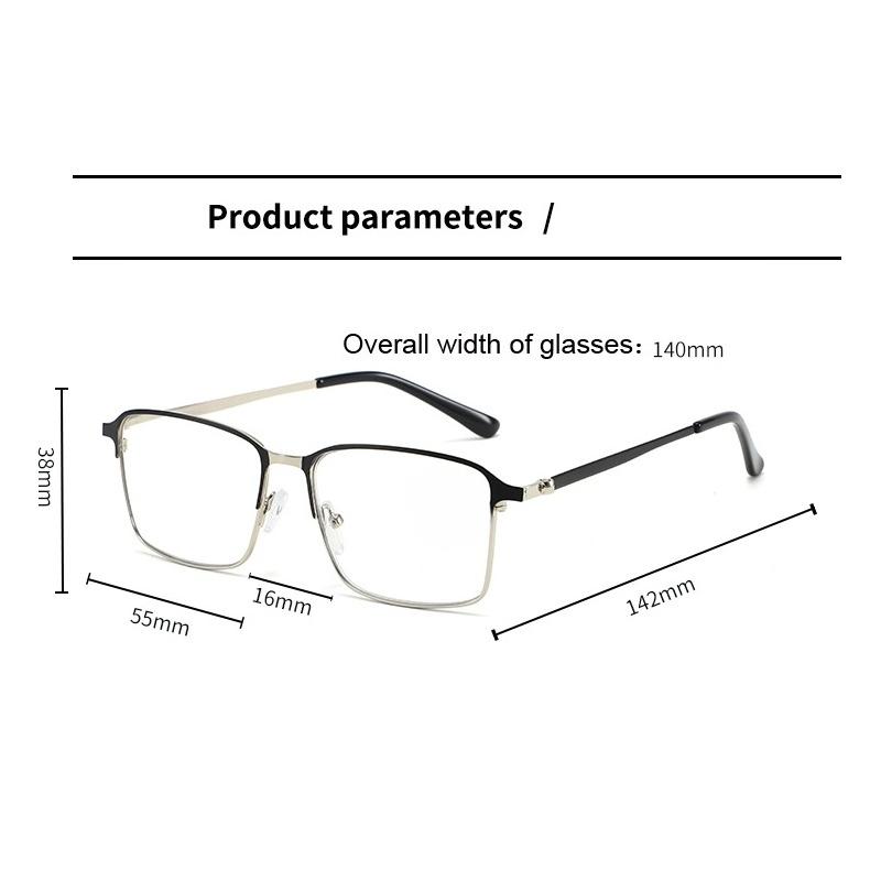 Men's Business Reading Glasses women Vintage Luxury Metal Square Frame Anti Blue Light Presbyopia Eyeglasses farsighted Eyewear