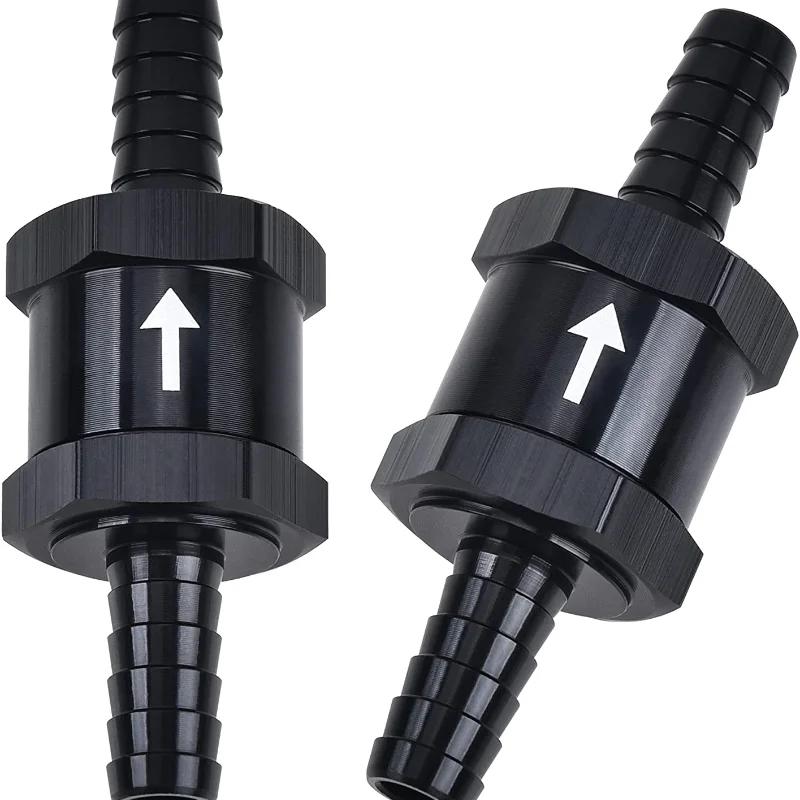 

EVIL ENERGY 3/8 10mm Non Return One Way Check Valve for Fuel Line Oil Petrol Diesel Aluminium Silver Pack of 2 чорний