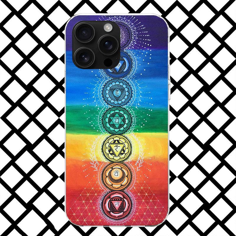 Yoga Chakra Spirituelle Energie Universum Handyhülle für iPhone 17 Air 16 16E 15 14 Plus 13 Mini 12 11 Pro Max 7 8 + SE 2020 Weich Co