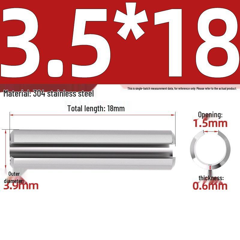 304 Stainless Steel Slotted Spring Pin, Cylindrical Shaft Pin, Locating and Hollow Pin (M5-M12)