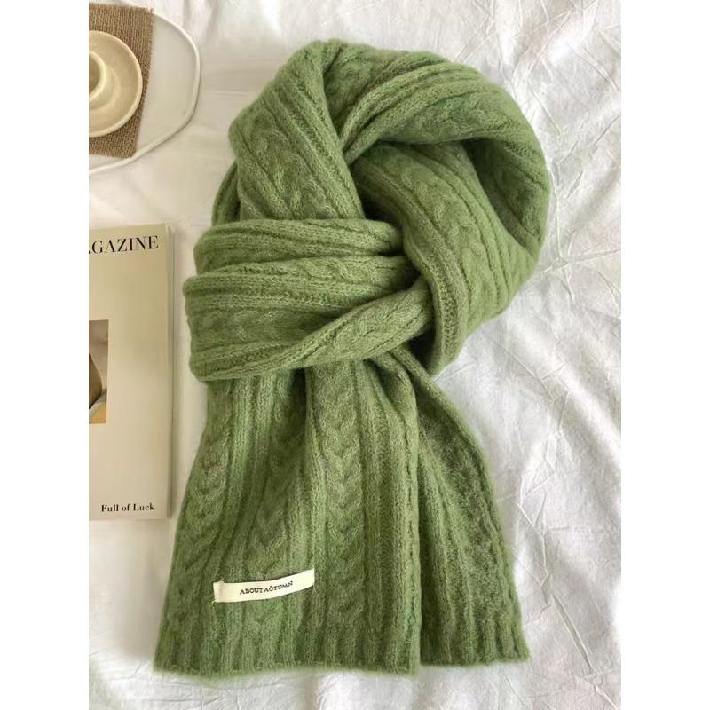 Wool Blended Knitted Scarf for Women In Winter Korean Style Soft and Waxy Fashionable Versatile Warm Student Couple Autumn and Winter Scarf for Men