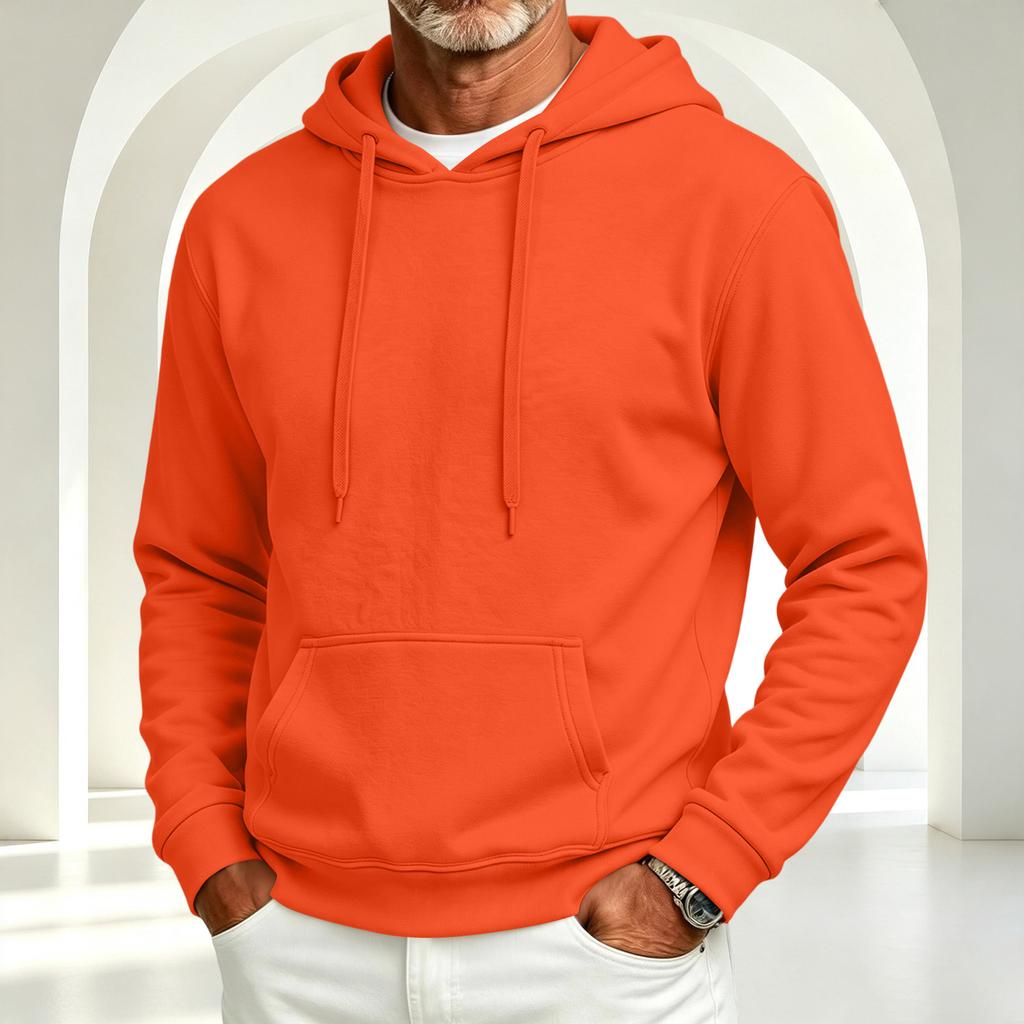 Men's Lined Hoodie Color Casual Pullover