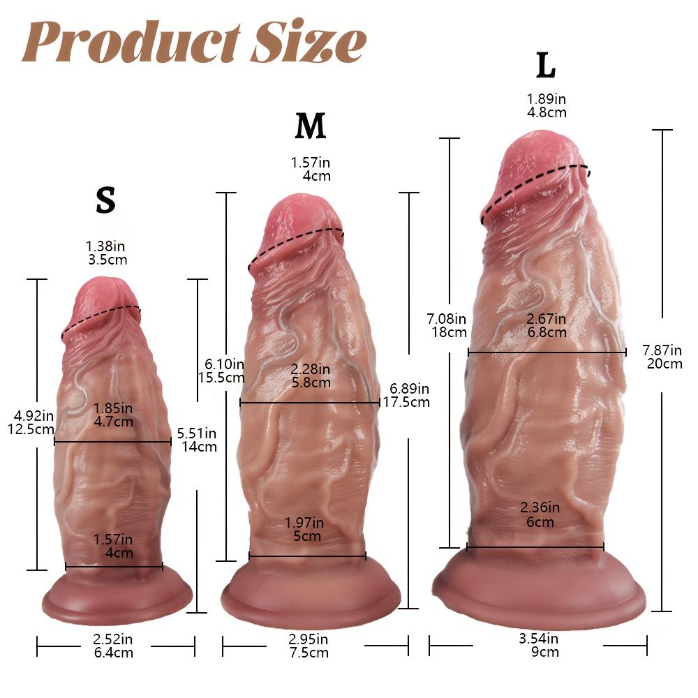 Thick Realistic Dildo,Giant Dual Density Silicone Penis with Strong Suction Cup,Soft Light Beige Design for G-Spot&Anal Stimulation,Adult Toy
