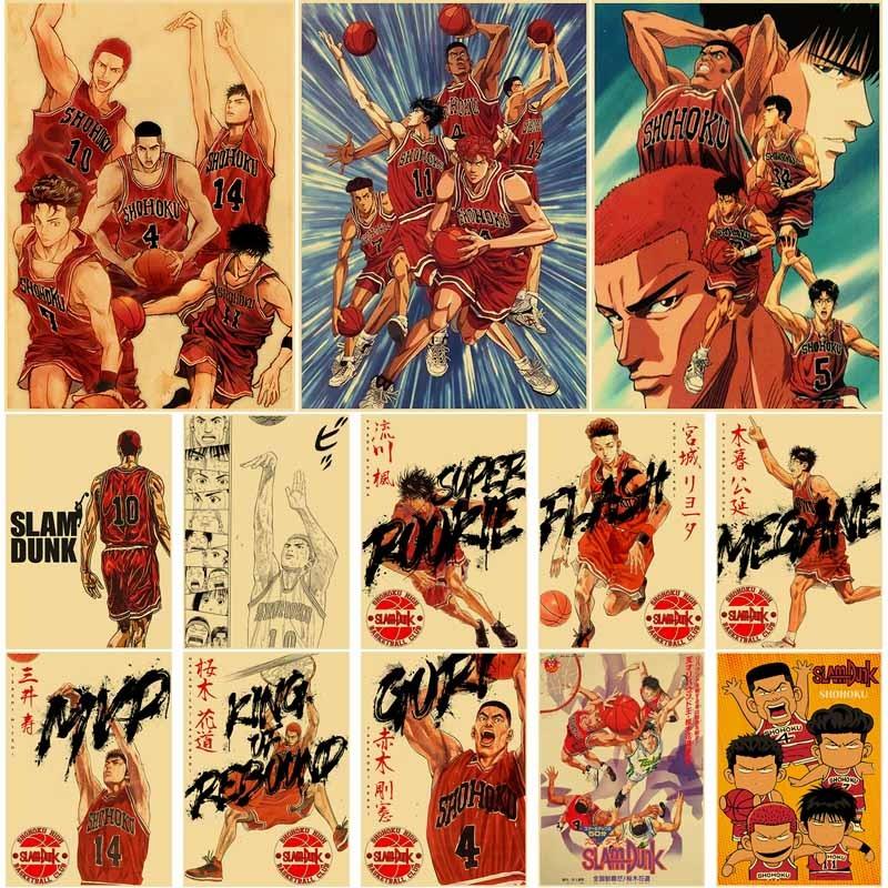 

Винтажные классические аниме Slam Dunk постеры эстетический HD принт плакат на крафт-бумаге домашний художественный декор комната бар живопись подарочные наклейки