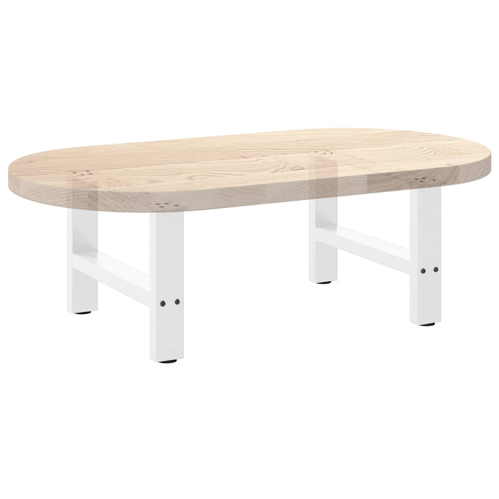 Vidaxl Coffee Table Legs, White, 2 Pcs, 60X(42-43) Cm, Steel