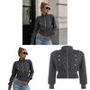 Napoleon Retro Stand Collar Doublebreasted Jacket For Casual Streetwear And Women