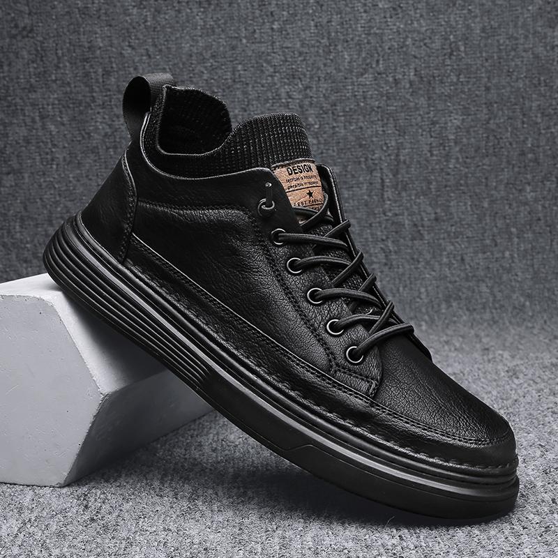 

Новые модные осенне-зимние мужские низкие ботинки Martin для студентов и мальчиков, трендовая рабочая обувь с мягкой подошвой, кроссовки Martin для охраны труда 44 чёрный