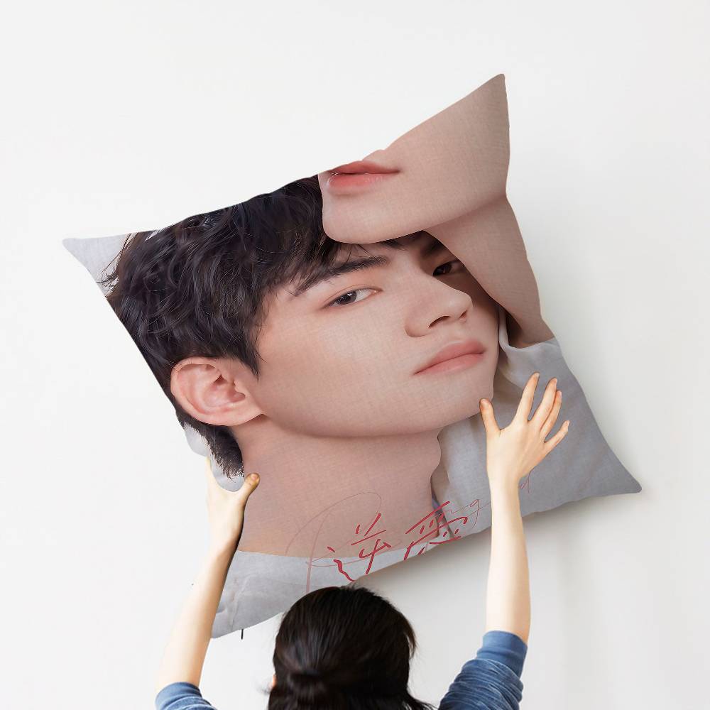 R-Revenged Love Movie Pillow Covers Cartoon Sofa Decorative Home Double-Sided Printing Short Plush Cute Cushion Cover