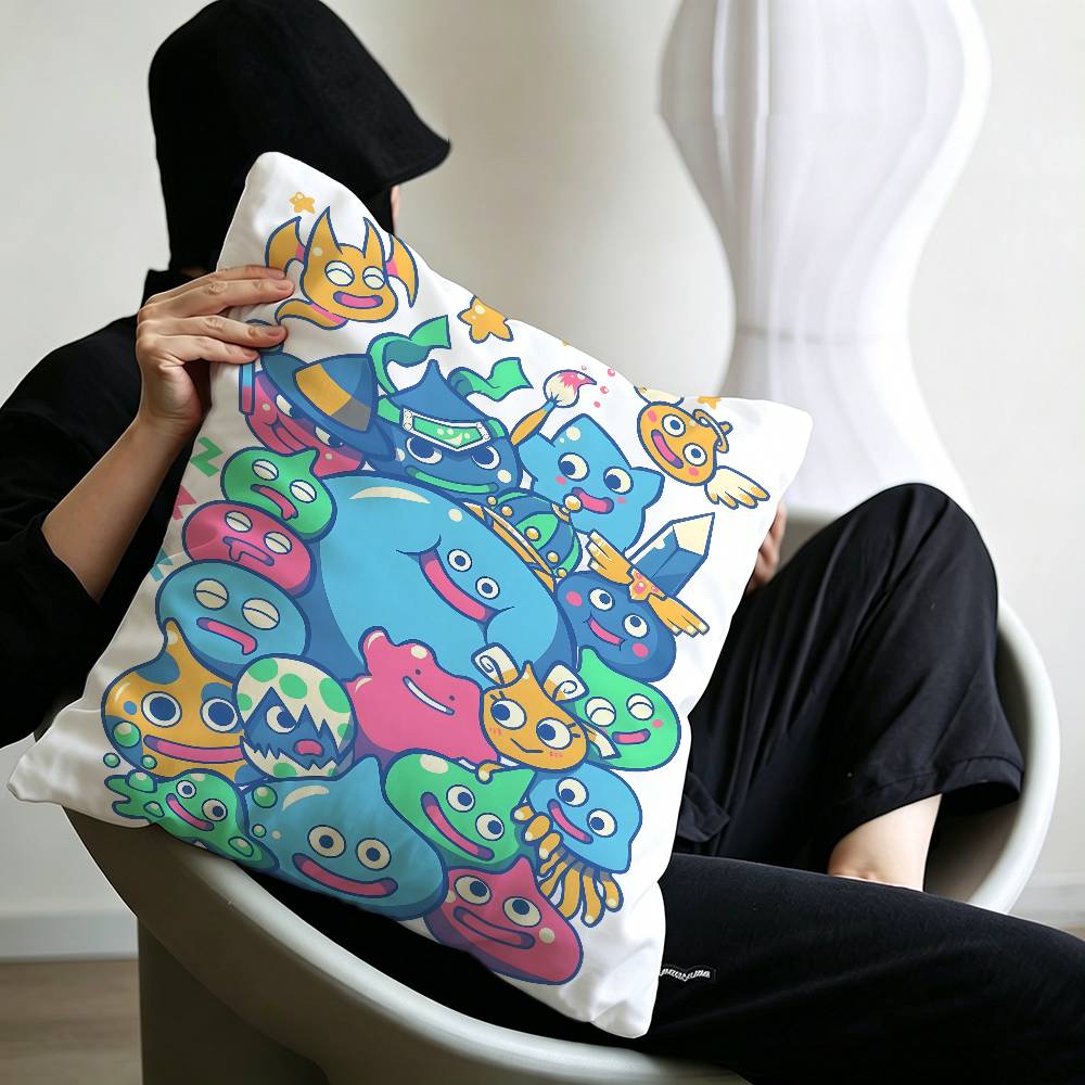 Dragon Quest Rocket Slime Personalized Pillow Cover Kids Bedroom Wild Party Decor Pillowcase Kid Birthday Shower Gift
