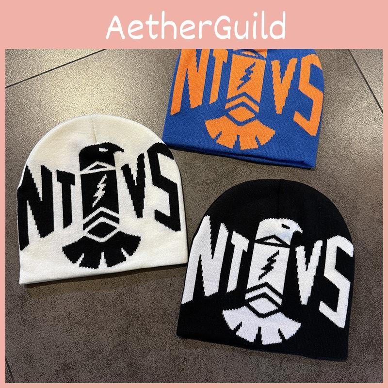 Blocked Fashion Color Letter Pattern Neutral Casual Warm Knitted Hat Winter For