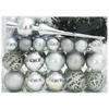 Christmas Ornament Set with 150 LEDs 61 Pcs Silver Plastic