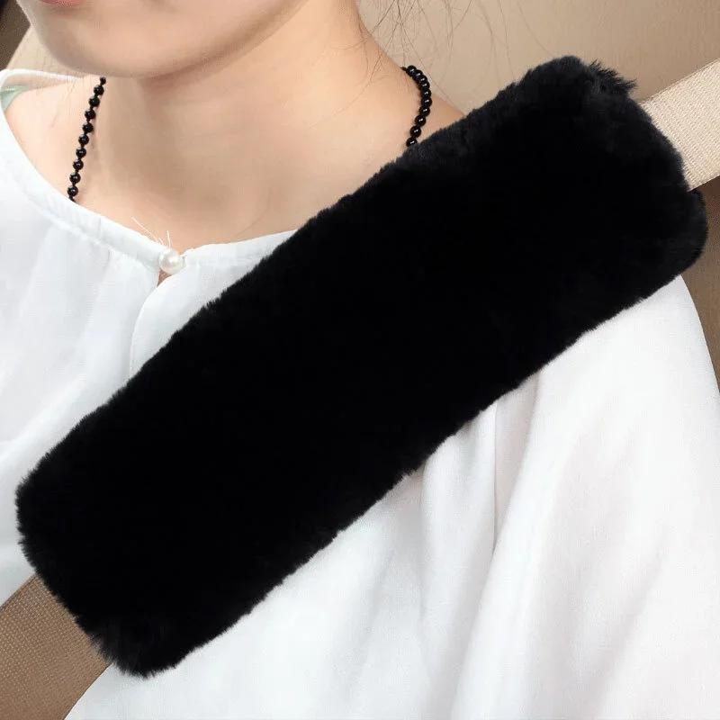 1pcs Universal Car Seat Belt Cover Adjustable Plush Car Safety Belt Cover Shoulder Pad for Kids Adults Car Interior Accessories
