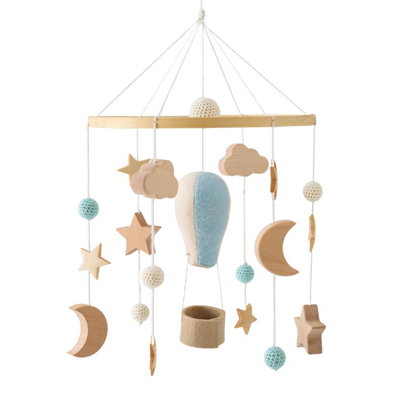 Baby Wooden Crib Mobile Bed Bell Hanging Rattle Toy Newborn Music Box Bed Bell Hanging Toys Holder Bracket Infant Crib Baby Gift