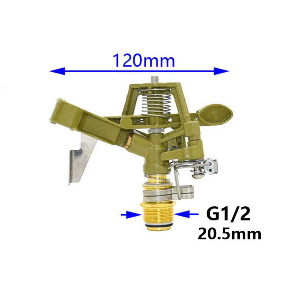 

Металлический пульсирующий дождеватель 1/2 3/4 дюйма, вращающийся на 360 градусов, с рокерным рычагом, для полива газона, для системы садового орошения, 1 шт. CHINA