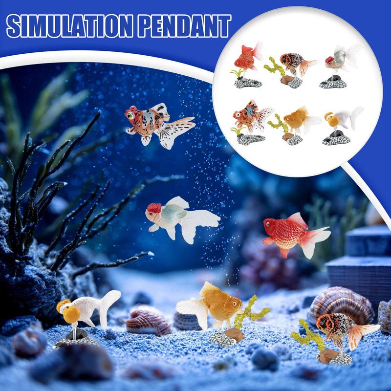 Aquarium Ornaments 6 Pieces Artificial Fish Aquarium Statue Under Water Realistic Animals With Base For Library Bedroom Living
