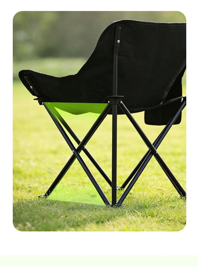 Tanli Outdoor Folding Moon Chair - Thickened Carbon Steel, Portable for Camping, Picnics, and Fishing