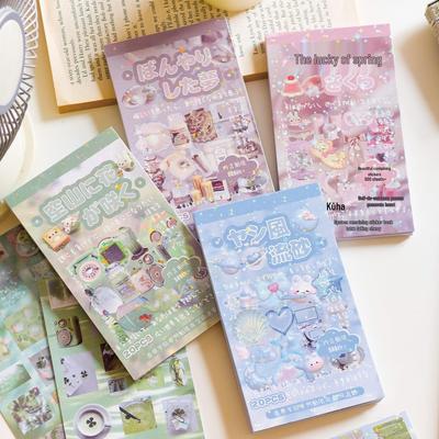 Zaomao Mały Nos Książeczka z Naklejkami Gacha: Seria Souvenir Waniliowy, Wycinane Naklejki w Stylu Jedzenia z Dawnych Lat do Dziennika