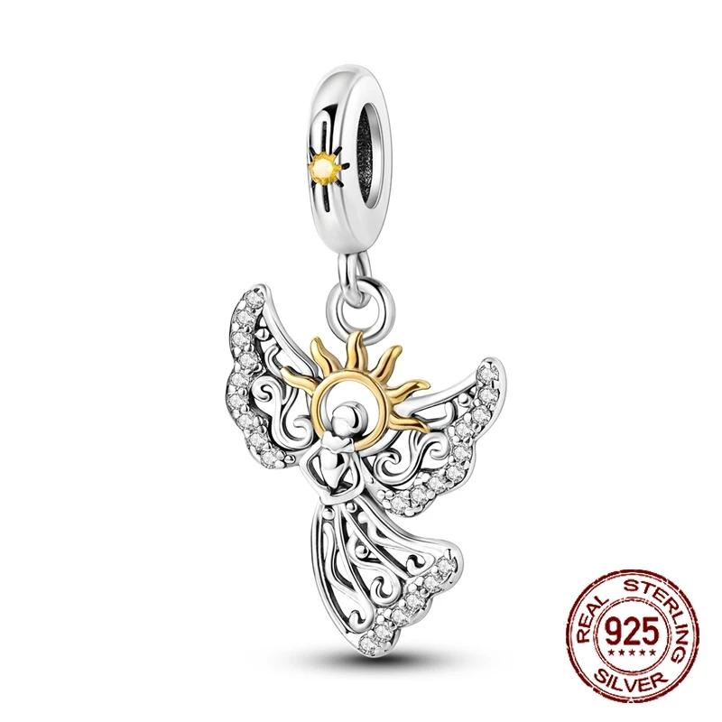 Inlaid Zircon Charm Beads Copper Color Love Heart Snake Dangle Fit Original Bracelet Charms Pendant Jewelry