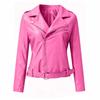 New women's short PU leather jacket motorcycle jacket slim and thin European and American style fashion versatile coat