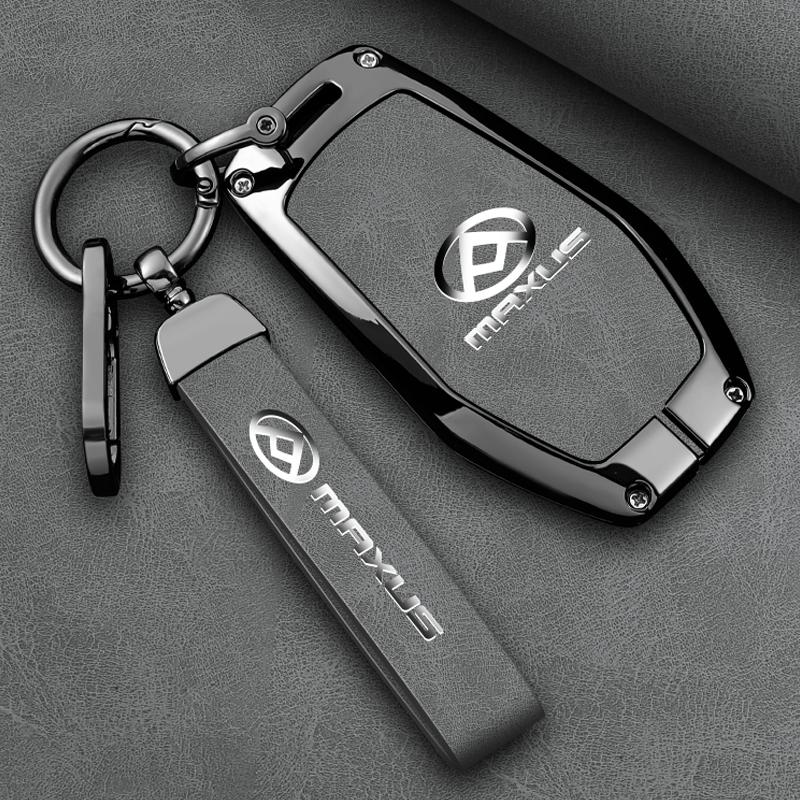 Zinc Alloy Leather Car Key Fob Case For Saic Maxus T60 G10 G50 V80 Key Case Car Rc Folding Key Fob Case