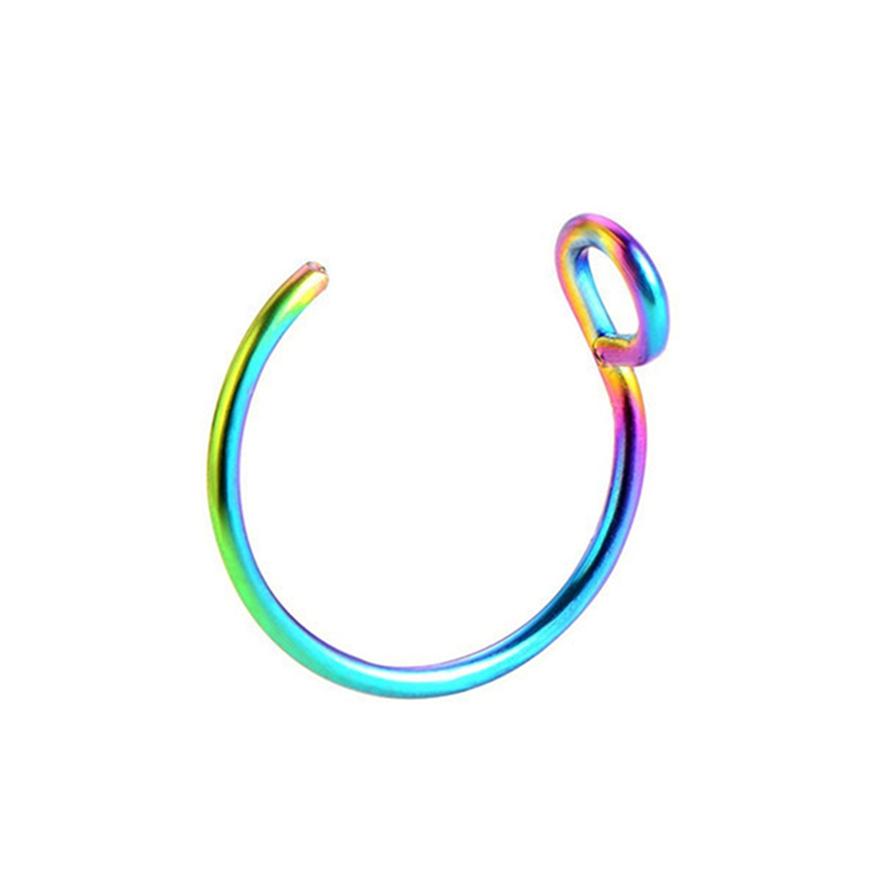 Thin Rod False Nose Ring Invisible Opening Nose Nail Titanium Steel False Lip Stud Ring Lip Clip