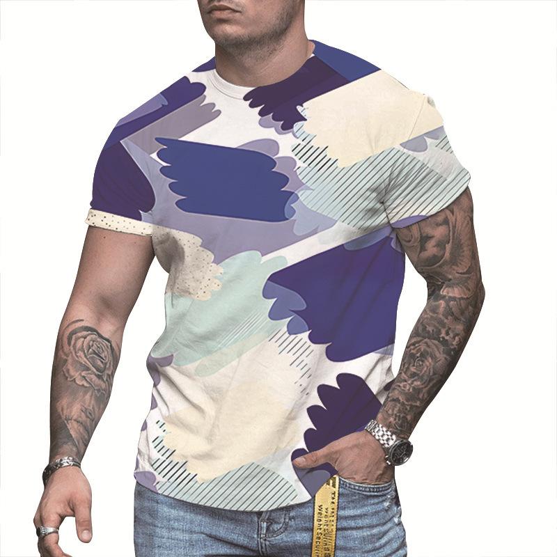 3D Digitaldruck T-Shirt, kurzärmeliges Oberteil für jugendliche Männer, vielseitig und atmungsaktiv