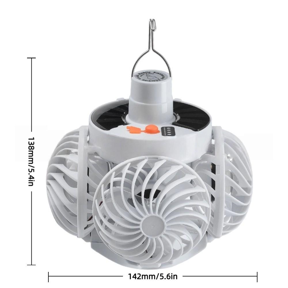 New Football Solar Fan Light Rechargeable Wall Mounted Foldable Fan Light LED Bulb Portable Camping Lamp Outdoor