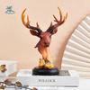 Desktop Ornament Resin Deer Ornament Minimalist Decorative Animal Sculpture Modern Miniatures Figurine Car