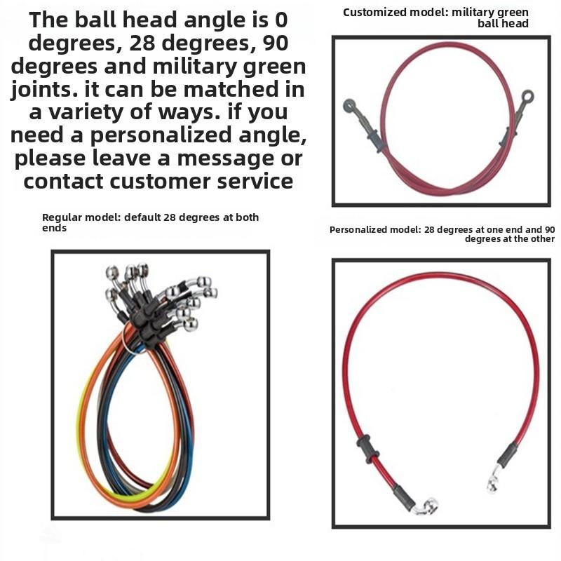 40cm-80cm Motorcycle Modification Brake Hose Disc Brake Oil Pipe Brake Steel Throat Brake Pipe Universal Brake Pipe Brake Line