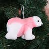 Plush White Bear with Scarf Ornaments Christmas Doll Pendant for Christmas Tree Home Decorations Cartoon Pendants Gift
