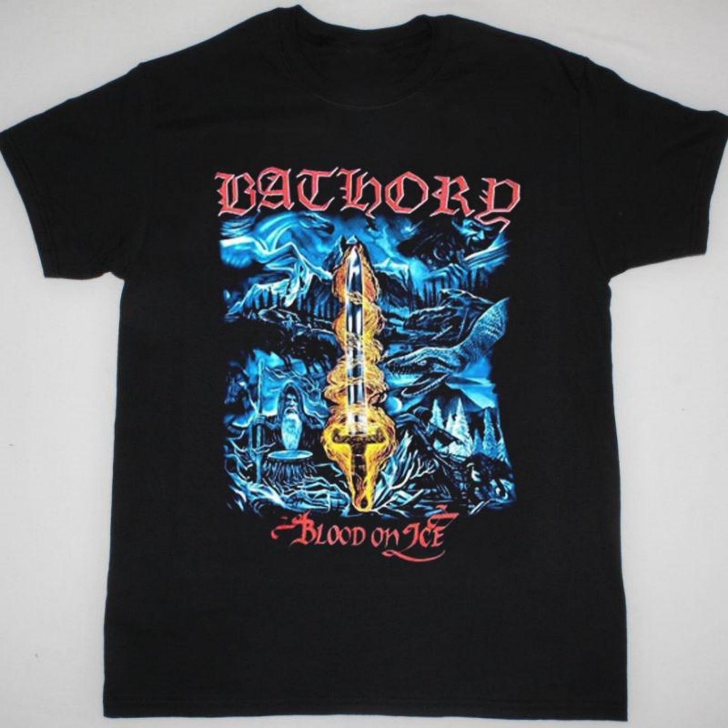 

НОВЫЙ Bathory Кровь на льду Черный Все размеры Унисекс Подарок Футболка для фаната PP385 Унисекс Футболка S чёрный