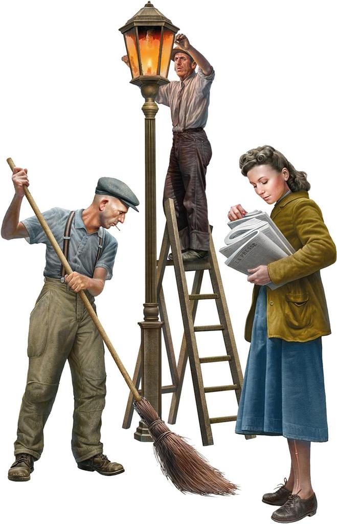 MiniArt Street Workers Figure Set Figures Plastic Model Kit MA38081 1/35 (3 Included)