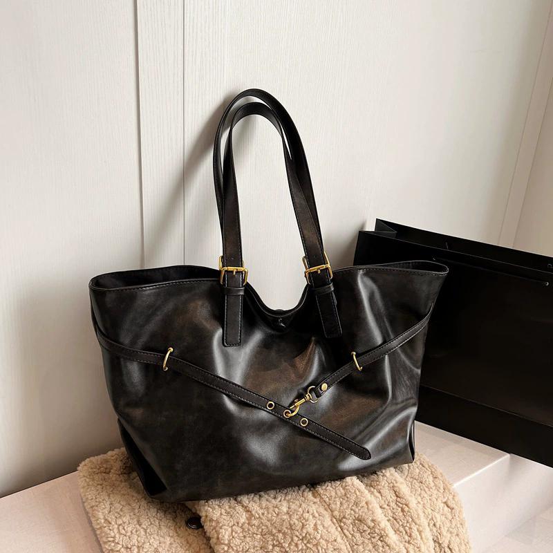 Designer Retro PU Leather Shoulder Handbag for Women Winter Trend Fashion Handbags Females Travel Luxury Tote Bags CLE