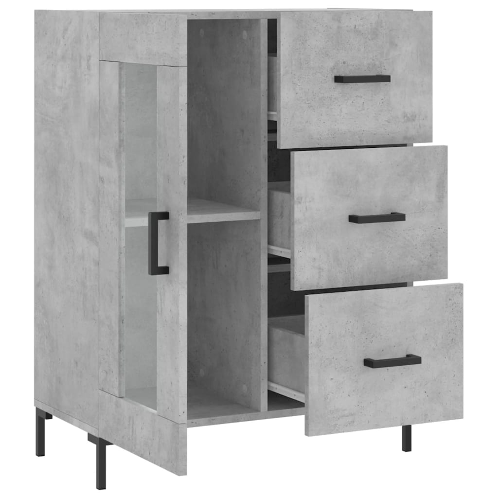 Vidaxl Szafka, Szarość Betonu, 69,5X34X90 Cm, Materiał Drewnopochodny