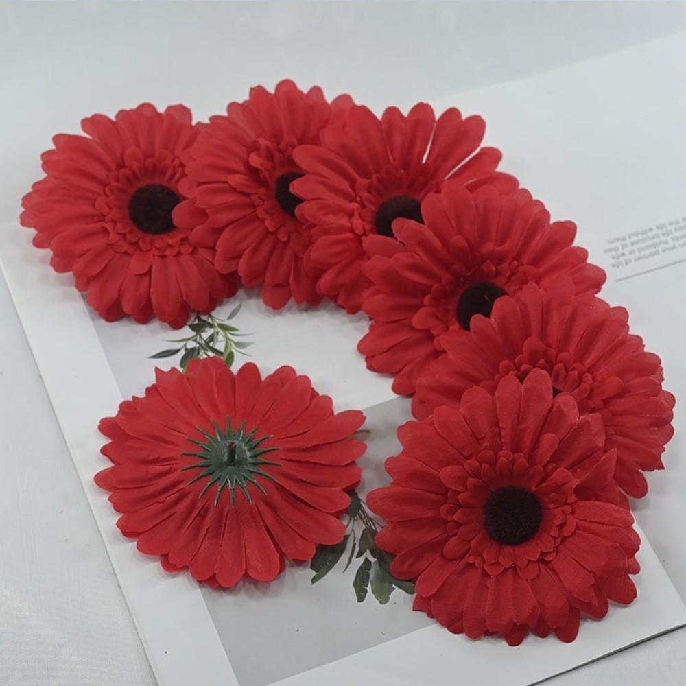 7pcs New Silk Artificial Sunflowers Gerbera DIY 3D Sunflower Flower 10cm Flower Arranging Simulated Flower Photography