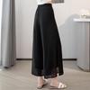 Women's High-Waist Wide-Leg Slit Cropped Pants
