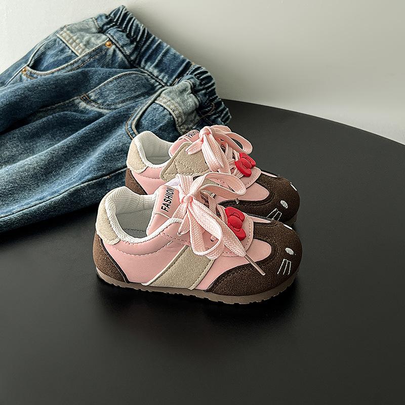 Girls shoes 2025 autumn new girls baby German training shoes cartoon casual sports shoes breathable soft sole