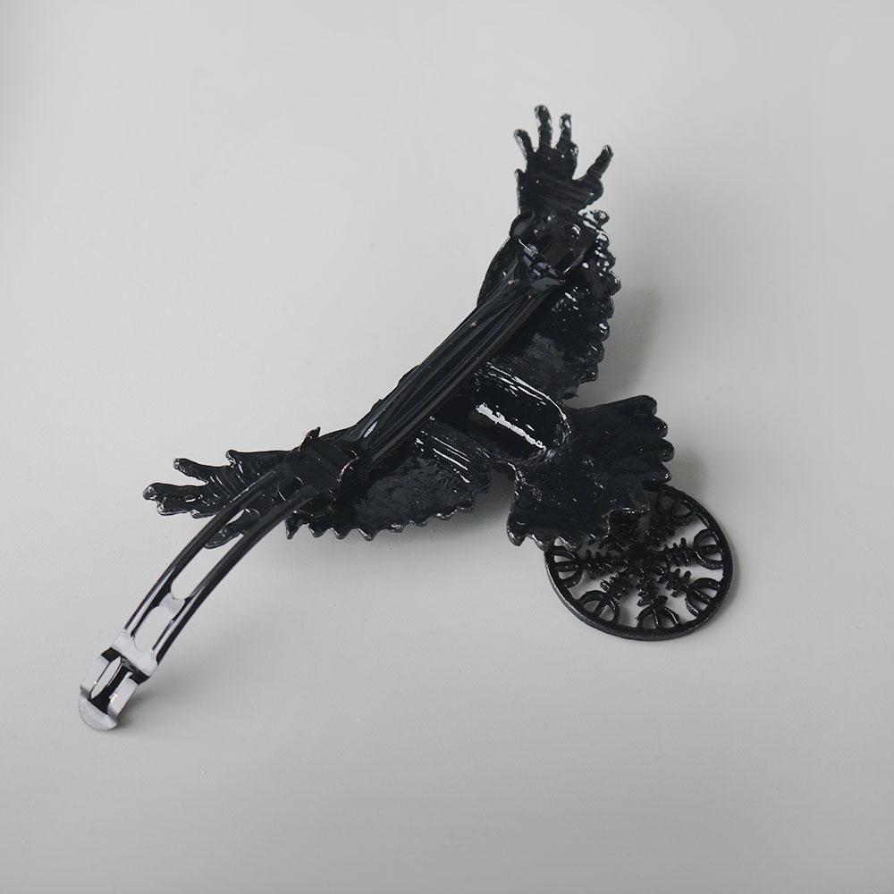 Gothic Crow Hairclip Vintage Animal Barrettes Hairpins Witch Viking Women Hair Accessories Hallowen Cosplay Party Headdress