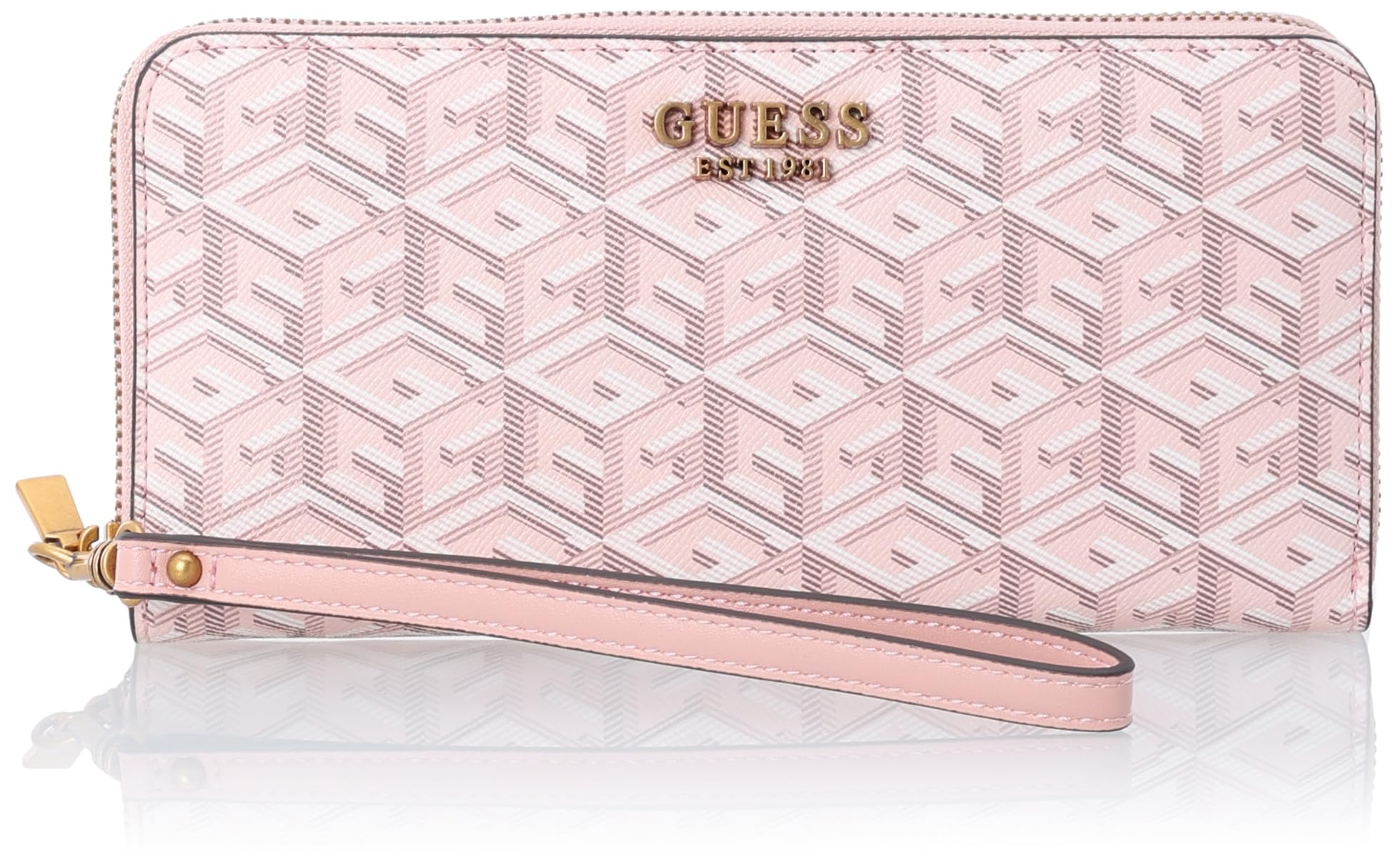 

Round Zipper Wallet GC850046 LAUREL PALE ROSE LOGO [Guess] [Item]