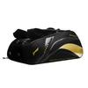 Li-Ning Trendy Fashion Badminton Racket Bag For 6 Rackets With Independent Shoe Compartment Unisex Backpacks Black Gold ABJR076-3