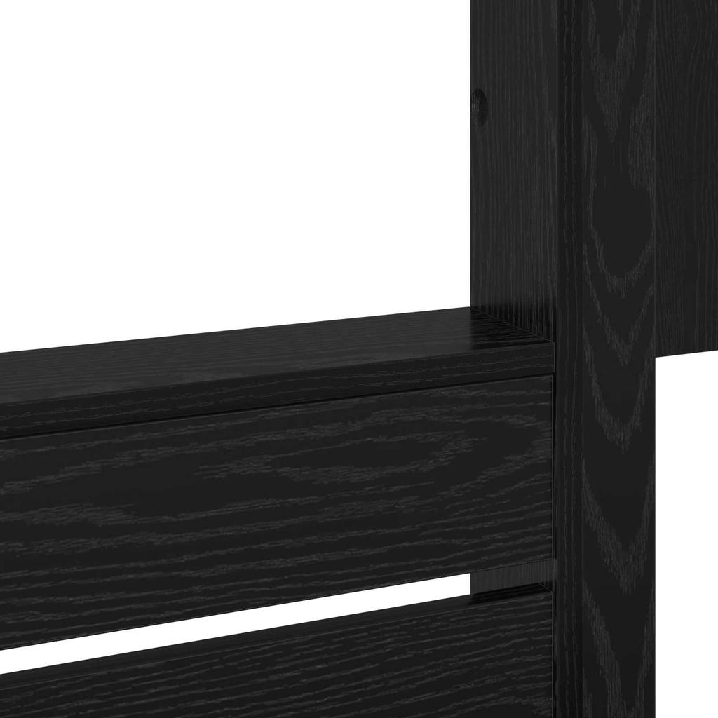 Bunk Bed for Kids Black Oak Effect 80 X 200 Cm