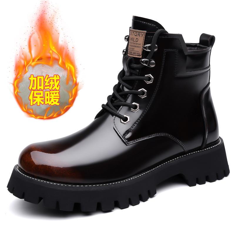 Autumn Winter Classic Warm Snow Boots Men's Thick Soles Non-slip Work Boots Men's Outdoor Casual Shoes Big Head Leather Shoes