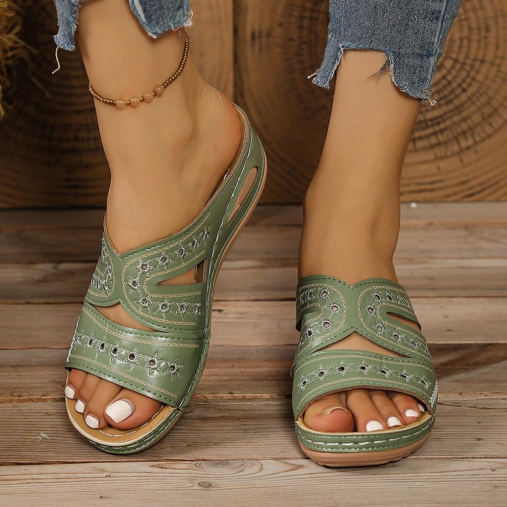 2026 Summer Women Wedge Sandals Premium Orthopedic Open Toe Sandals Vintage Anti-slip Leather Casual Female Platform Retro Shoes