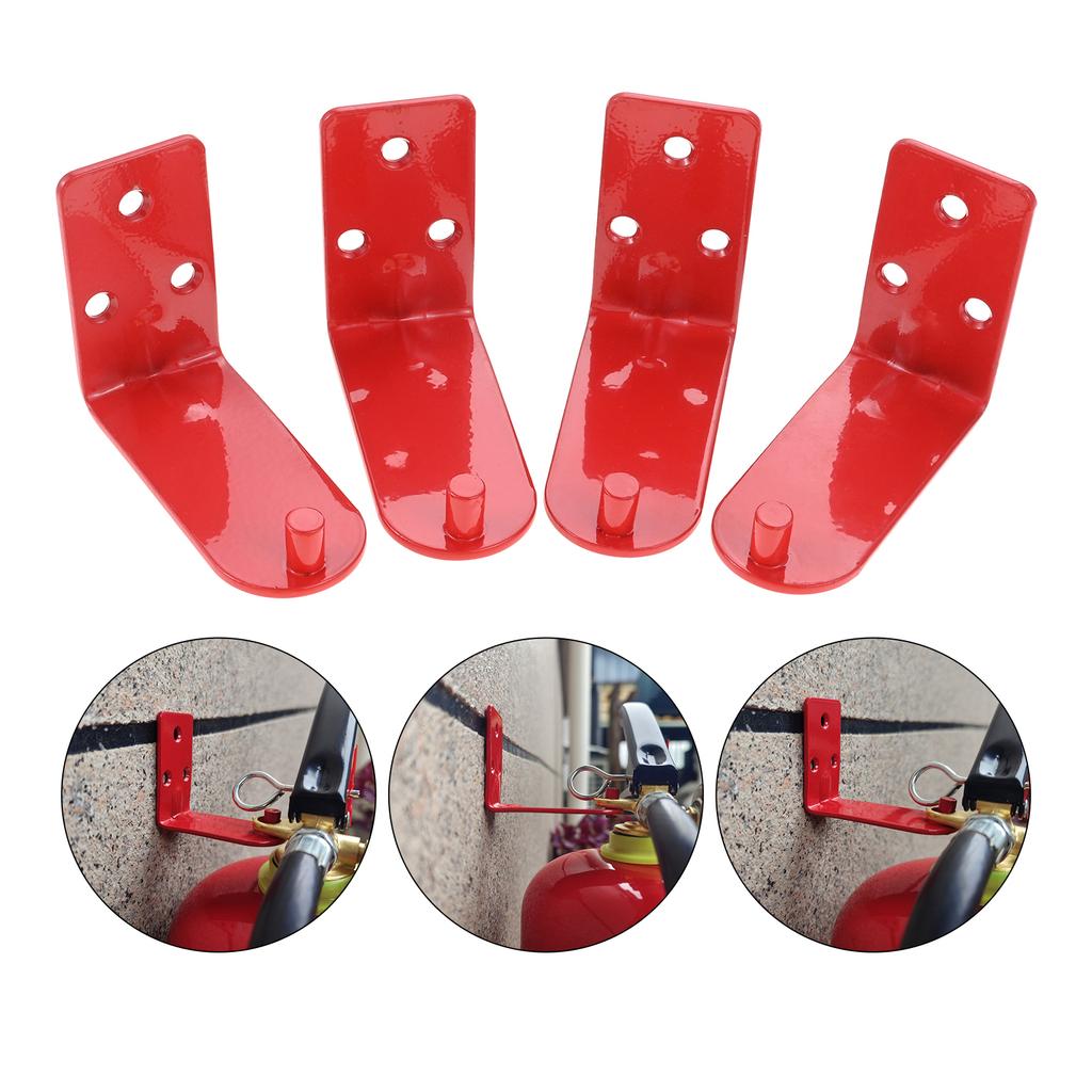 4pcs Iron Heavy Duty Wall Mounted Bracket for Extinguisher Universal Holder Wall Hook with Screws for Home Office Hardware