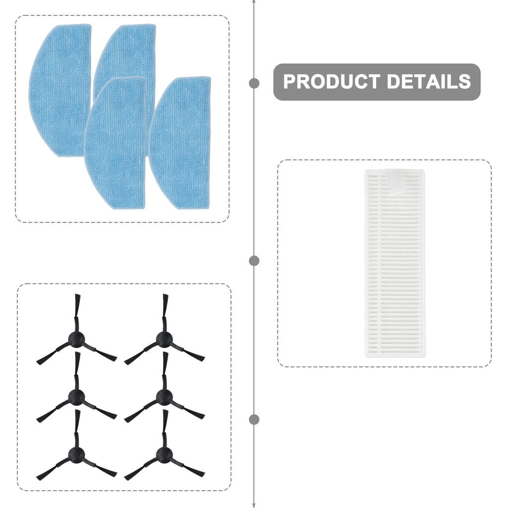 Cleaning Robot Accessories Replacement Spare Part Side Brushes Sturdy Material High-quality Materials Long-lasting
