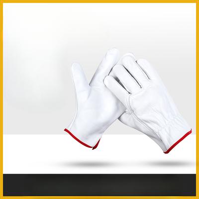 Cowhide Welding Gloves High Temperature Resistant First Layer White Cowhide No Lining Gardening Car Assembly Wear-resistant Gloves