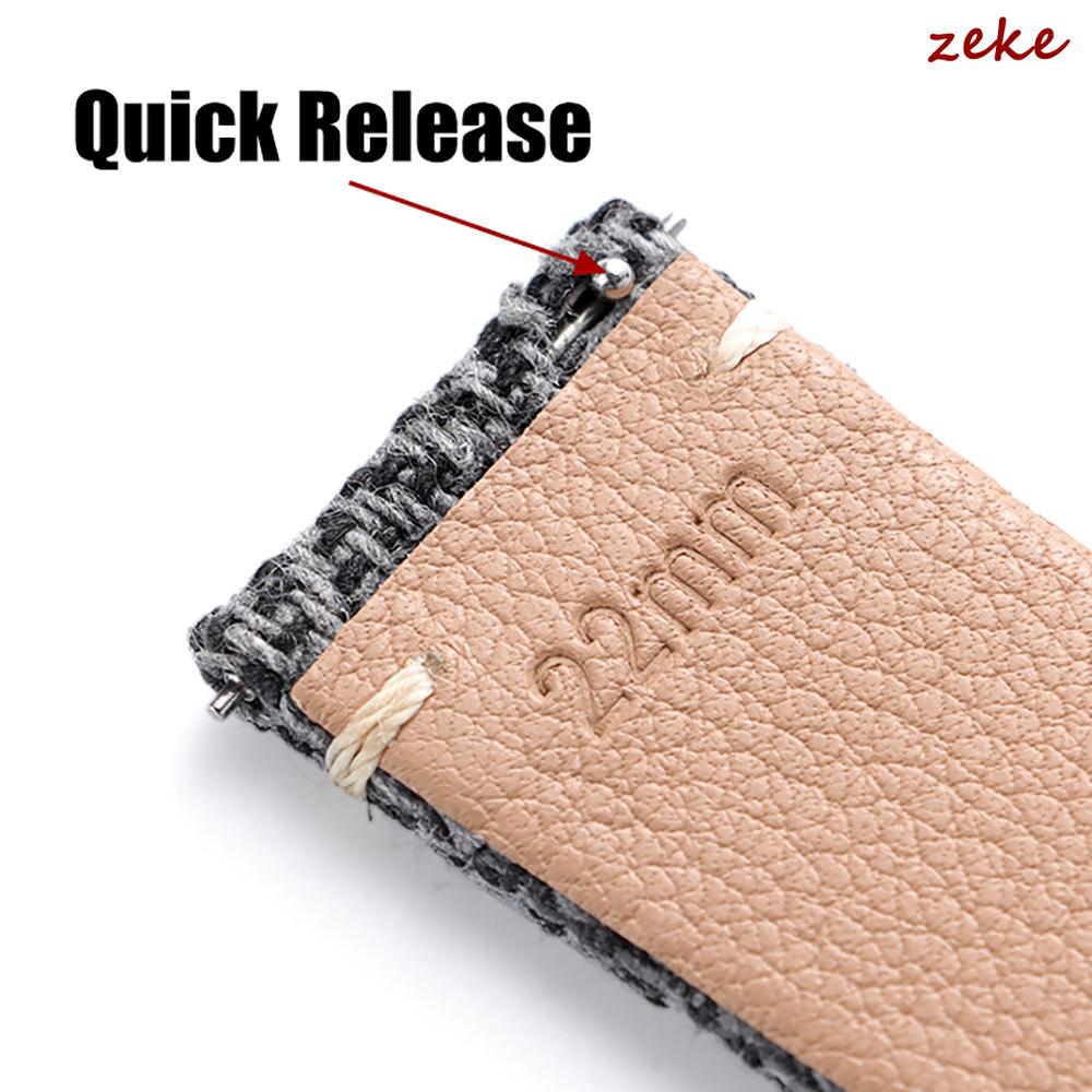 Canvas Nylon Strap Sailcloth Tweed Watch Band 18mm 20mm 22mm for Omega for Seiko Quick Release Leather Bracelet for Men Women